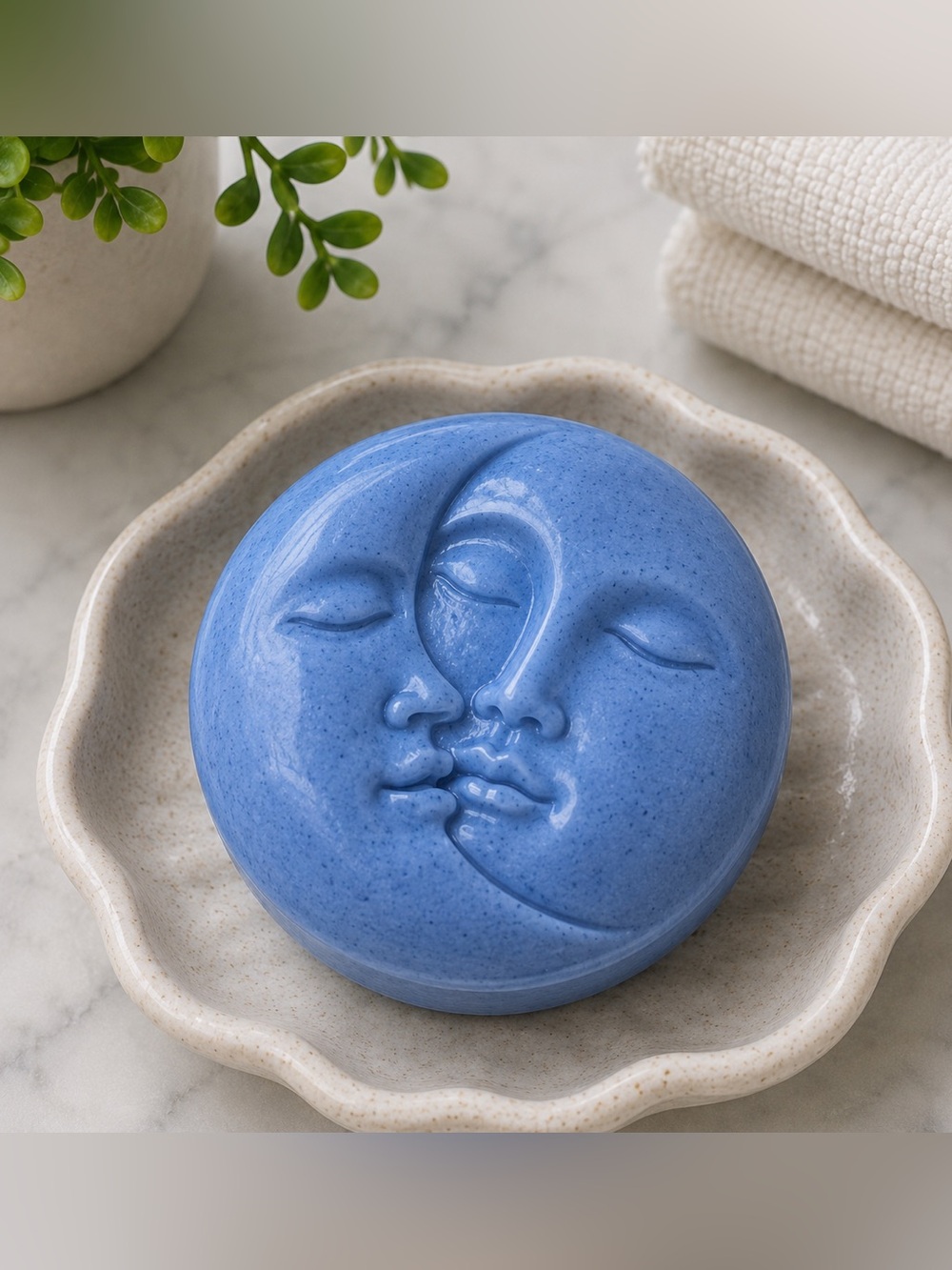 Vanilla sugar soap Moon Face shimmer 5oz 3x3in shea butter coconut oil based